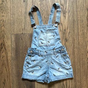 Disney Parks Mickey Mouse Denim Jean Shortalls Overalls XXS 2XS Adult / Juniors